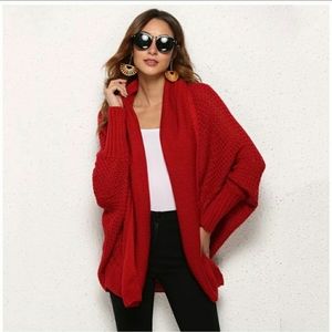 C+D+M batwing cardigan red one size